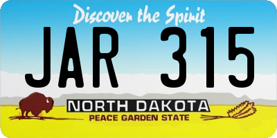 ND license plate JAR315