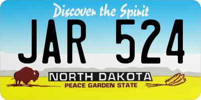 ND license plate JAR524