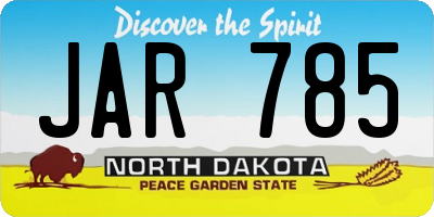 ND license plate JAR785