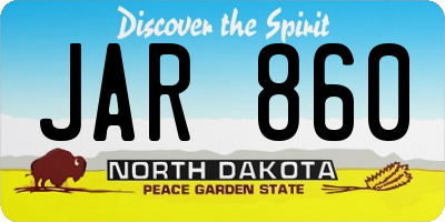 ND license plate JAR860