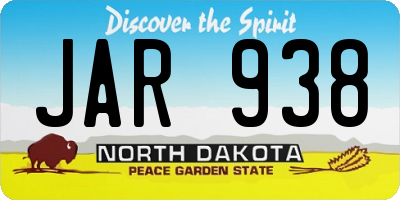 ND license plate JAR938