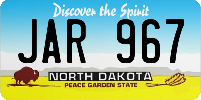 ND license plate JAR967