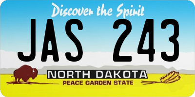 ND license plate JAS243