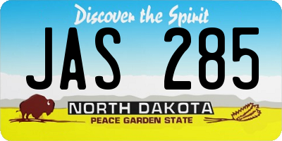 ND license plate JAS285