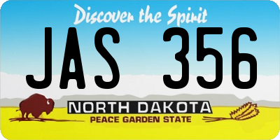 ND license plate JAS356