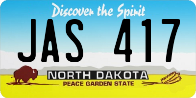 ND license plate JAS417