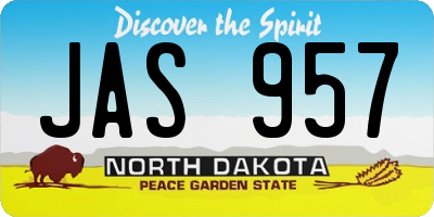 ND license plate JAS957