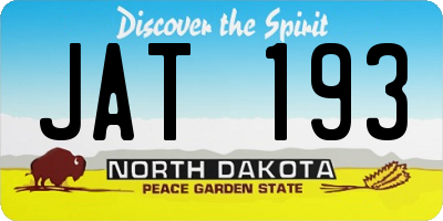 ND license plate JAT193