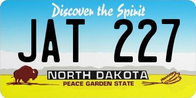 ND license plate JAT227