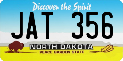 ND license plate JAT356