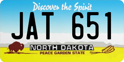 ND license plate JAT651