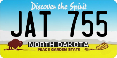 ND license plate JAT755