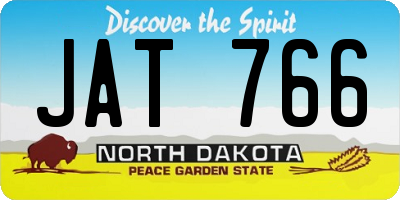 ND license plate JAT766