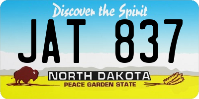 ND license plate JAT837
