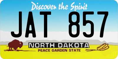 ND license plate JAT857