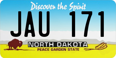ND license plate JAU171