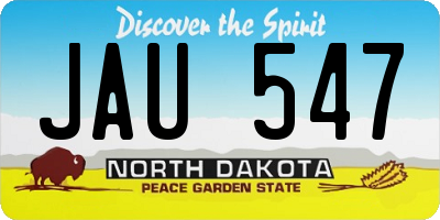 ND license plate JAU547