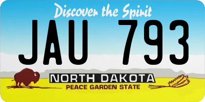 ND license plate JAU793