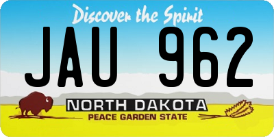 ND license plate JAU962
