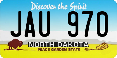 ND license plate JAU970