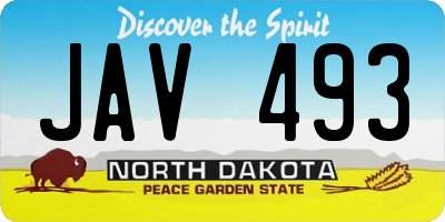 ND license plate JAV493