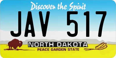 ND license plate JAV517