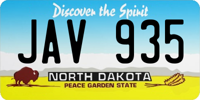 ND license plate JAV935