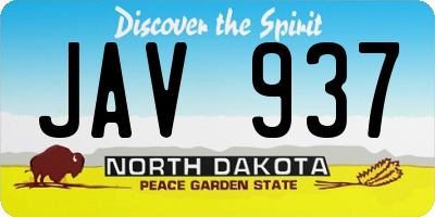ND license plate JAV937