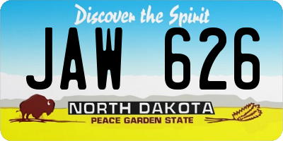 ND license plate JAW626