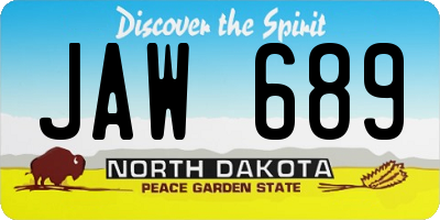 ND license plate JAW689