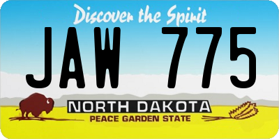 ND license plate JAW775