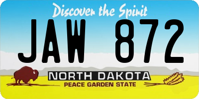 ND license plate JAW872