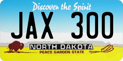 ND license plate JAX300