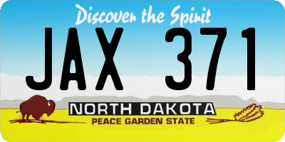 ND license plate JAX371