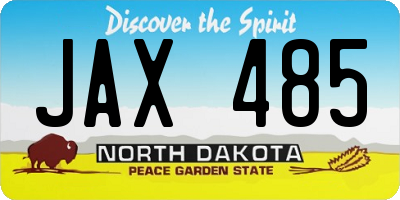 ND license plate JAX485