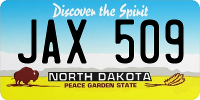 ND license plate JAX509