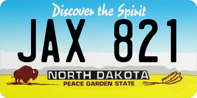 ND license plate JAX821