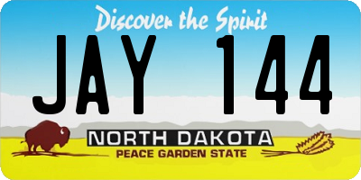 ND license plate JAY144