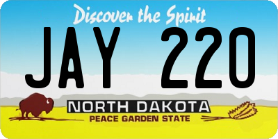 ND license plate JAY220