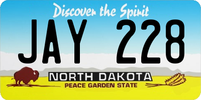 ND license plate JAY228