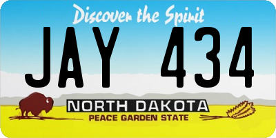 ND license plate JAY434