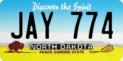 ND license plate JAY774