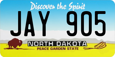 ND license plate JAY905