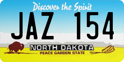 ND license plate JAZ154