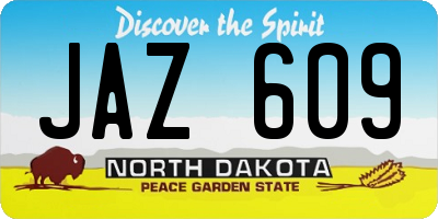 ND license plate JAZ609