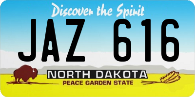 ND license plate JAZ616