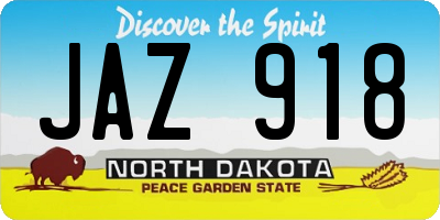 ND license plate JAZ918