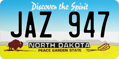 ND license plate JAZ947