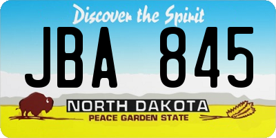 ND license plate JBA845