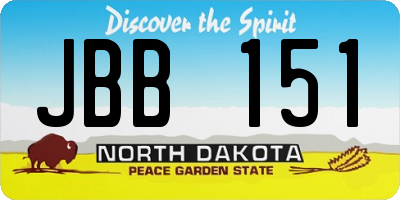 ND license plate JBB151